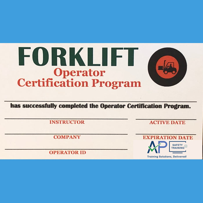 Forklift Operator Certification Series: Certification Card